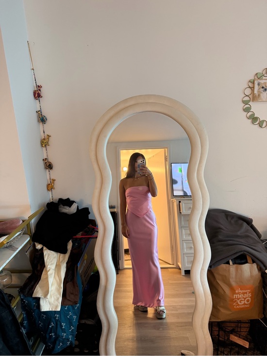 Retrofete Dresses & Skirts - Retrofete Strapless Pink Satin Gown